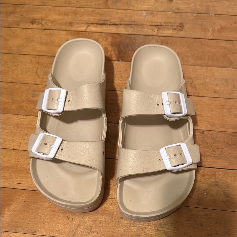 Beige Sandals with Buckles
